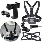 Gopro Chest Mount Harness For Hero 12 11 10 9 8 7, Xiaomi Yi 4k, Insta360 - Adjustable Strap For Sports & Outdoor Activities juoda
