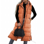 Moteri&scaron;ka striukė su gobtuvu, užtrauktuku 5XL oranžinė