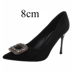 Moteri&scaron;ki stiletto kalnų kri&scaron;tolais puo&scaron;ti zom&scaron;iniai eleganti&scaron;ki smailianosiai kvadratine sagtimi prancūzi&scaron;ki mažumos gražūs auk&scaron;takulniai 40