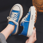 Moteri&scaron;ki batai Pavasario ir vasaros nauji kvėpuojantys auk&scaron;tos platformos moteri&scaron;ki teniso bateliai Kasdieniai drobės sportbačiai moterims 38