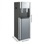 Kar&scaron;to ir &scaron;alto vandens dozatorius 5 galonų buteliams su nuimamu la&scaron;ų surinkimo padėklu ir ventiliacinėmis angomis, tinkamas naudoti namuose pilka