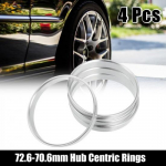 4 vnt. 72,6 mm į 70,6 mm aliuminio lydinio automobilio ratlankio centravimo žiedai Ratlankio angos tarpiklis