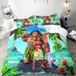 Moana pledo užvalkalų komplektas Antklodė Lovos Patalynė 3D Vaikų Patalynės Komplektas 3 Dalys 1 Antklodės Užvalkalas Karali&scaron;kas Dydis AU Single(140*210cm)3pcs