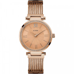 GUESS Soho Rožinio aukso nerūdijančio plieno moteri&scaron;kas kvarcinis laikrodis W0638L4 rožinio aukso spalvos