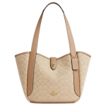 Coach Smėlio spalvos Signature drobės ir odos apdailos didelė rankinė kasdieniam naudojimui Basic Set (Bag+Dust Bag)