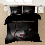 Pennywise-IT patalynės komplektas Antklodžių užvalkalai Siaubo filmo klounų serija Antklodė Patalynės komplektai Patalynė Patalynės skalbiniai(NĖRA lapo) AYR 135x200cm