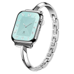 Prabangus nerūdijančio plieno metalinis laikrodžio dirželis Apple Watch Series 10/9/8/7/SE/Ultra, auksinis dirželis, moteri&scaron;ka apyrankė 42/44/45/46/49mm sidabras