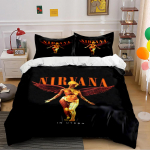 Nirvana In Utero Angel Black Patalynės komplektas Patalynės komplektas (1 antklodės užvalkalas, 2 pagalvių užvalkalai, antklodė neįtraukta) 135x200cm