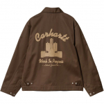 Carhartt WIP Racer Modulinis Striukė Su Nugaros Ra&scaron;to Siuvinėjimu Užtraukiama Apykakle Ilgomis Rankovėmis Striukė Vyri&scaron;kos striukės I034517-2X0-01 S beige