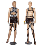 Japonijos Attack on Titan apsiaustas Shingeki No Kyojin Žvalgybos Legiono Cosplay Kostiumas Anime Cosplay 3 VNT Pilnas Rinkinys XXL black