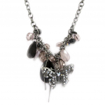 Les Tr&eacute;sors De Lily [E4364] - Collier 'Carmen' Noir Gris pilka