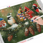 5D &bdquo;pasidaryk pats&ldquo; deimantinis pie&scaron;imas Kalėdų pauk&scaron;tis Viso kvadrato deimantinis siuvinėjimas Gyvūnų rinkinys Mozaikos žiemos dekoras namams Full Round (20X30CM)
