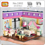 LOZ 1902 Miesto Architektūra Namo Kampinis Miegamasis Lova Komoda Stalas Drabužiai 3D Mini Blokeliai Plytos Konstruktorius Žaislas be Dėžutės