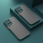 Matinis kietas telefono dėklas, skirtas Samsung Galaxy M12 M22 M32 M52 A12 A22 4G 5G SM-A125F A125M A125M Armor TPU kieto kompiuterio fotoaparato objektyvo apsauginis dangtelis A12 tamsiai žalia spalva