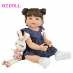 BZDOLL 55 cm pilnas silikoninis atgimęs lėlės žaislas mergaitei Boneca vinilinei naujagimei princesei bamblys Bebe Alive gimtadienio dovanų du&scaron;o žaislas