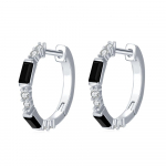 BLACK AWN Black White Stone Hoop auskaras