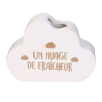 Les Tr&eacute;sors De Lily [A1811] - Porte-brosse &agrave; dents c&eacute;ramique 'Nuage' blanc dor&eacute; - 10x13 cm balta