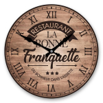 Les Tr&eacute;sors De Lily [A2774] - Horloge Murale bois 'La Bonne Franquette' marron - 28 cm) - 28 cm ruda