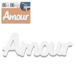 Les Tr&eacute;sors De Lily [R2266] - Mot D&eacute;co bois 3D 'Amour' blanc - 30x13. 5x1. 5 cm balta