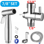 Rankinis tualetinis bidė mai&scaron;ytuvas nerūdijančio plieno vonios kambario rankų bidė pur&scaron;kimo rinkinys tualeto savaime i&scaron;sivalanti du&scaron;o galvutė be smūgio US Set sidabras