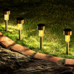 2-30 vnt Lauko saulės energijos sodo vejos dekoravimas &Scaron;viesus vidinis kiemo vaizdas Ap&scaron;vietimas į žemę Įterptas &scaron;viesos kiemo takas Projekcija &Scaron;viesos Kalėdų puo&scaron;mena Warm White 10 PCS