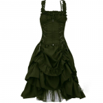 Moteri&scaron;ka Viktorijos laikų gotikinė suknelė Vestidos Retro Lolita Palace Court Princesė Helovinas Punk Cosplay Ilgas Sundress XXXL žalia