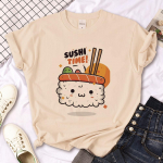 Sushi mar&scaron;kinėliai Tee Moteri&scaron;ki komi&scaron;ki mar&scaron;kinėliai Mergina Anime Harajuku Juokingi drabužiai XS