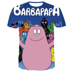 Vaiki&scaron;ki vasariniai animaciniai mar&scaron;kinėliai trumpomis rankovėmis su 3D Barbapapa atspaudu, kasdieniai, kvėpuojantys, mergaitėms, gražūs vaiki&scaron;ki drabužiai 110