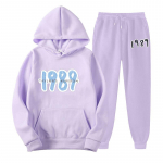 Taylor The Eras Tour Vyri&scaron;ki megztiniai, džemperis + sportinės kelnės vidurnakčio albumas Swift Print Tracksuit Sportiniai drabužiai Moteri&scaron;ki drabužiai 2 dalių rinkinys S