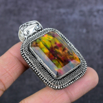 Ammolite Gemstone Handmade 925 Sterling Silver Jewelry Pendant 2.21 r0m13