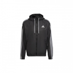 Adidas Classic 3 juostelės Užtraukiama ki&scaron;enė su rai&scaron;teliu gobtuvas striukė Vyri&scaron;ka vir&scaron;utinė apranga Juoda H65776 XS