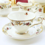 Bone China kavos puodelio &scaron;auk&scaron;tų lėk&scaron;tučių rinkinys Anglų popietės arbatos puodelis Kavos reikmenys 170 ml Porcelianinis puodelis ir lėk&scaron;tė kavai