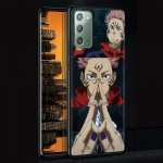 Japonijos Anime Jujutsu Kaisen Ryomen Sukuna dėklas Samsung Galaxy Note 20 Ultra 10 Lite 9 8 A12 A52 A51 S20 FE Juodas Mink&scaron;tas Coque Samsung Note20 Ultra