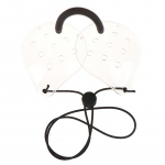 1 vnt. plastikinis vėdinamas skaidrus akių skydas su 9 skylutėmis po akių operacijos