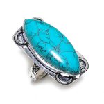 Santa Rosa Turquoise Gemstone 925 Sterling Silver Jewelry Gift Ring Size 7 m7b64
