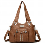 Rankinė Moteri&scaron;ka Mink&scaron;tos Odos Pečių Rankinė Madinga Rankinė Vidutinio Amžiaus Motinos Crossbody Rankinė ruda