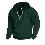 Fashion Hoodie Men's Stand Up Collar Zipper Hooded Sports And casual Hoodie XL