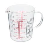 HARIO Matavimo puodelis platus kar&scaron;čiui atsparus stiklas su rankena Multi 500ml Pagaminta Japonijoje CMJW-500 white