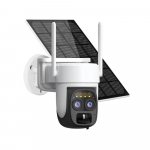 4K 8MP dvigubo objektyvo WIFI saulės kamera lauke 10x optinis priartinimas dvipusis garsas, spalvotas naktinis matymas su integruota baterija saugos kamera