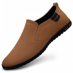 Madingi natūralios odos vyri&scaron;ki batai Atsitiktiniai itali&scaron;ki loaferiai Verslo prabangus prekės ženklas Formalūs slip-on vyri&scaron;ki laivininkų batai Mink&scaron;tas padas Vairavimo batai 37 ruda
