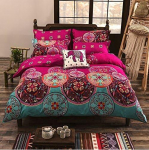 Egzoti&scaron;kas Boho antklodės užvalkalų rinkinys Mink&scaron;tas bohemi&scaron;kas patalynas Raudonas Turkio spalvos Mandalos ra&scaron;to patalynas Apverčiamas dryžuotas užtrauktuku lovos antklodės užvalkalas EU King-220x240