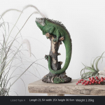 Džiunglių driežo ornamentas Dervos iguana figūrėlė Kambario dekoracija Sodo figūrėlė Dirbtinė statulėlė Skandinavi&scaron;ko stiliaus namų dekoro aksesuarai žalia
