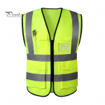 Darbo liemenė Vyri&scaron;ka Moteri&scaron;ka &scaron;viesą atspindinti liemenė V formos i&scaron;kirpte be rankovių su užtrauktuku, kvėpuojanti naktinė apsauginė liemenė XL 1pc dangaus mėlyna spalva