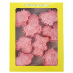 8 vnt. Ūkio gyvūnų sausainių formelių rinkinys Vėjo malūnas Karvė Kiaulė Arklys Vi&scaron;ta Avelė Sausainių formelės kepimui ir fondantui dekoruoti Kepimo įrankis