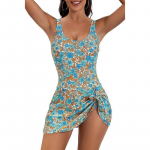 2024 m. moteri&scaron;kas didelio dydžio tankini maudymosi kostiumėlis su rai&scaron;teliais - europieti&scaron;ko ir amerikieti&scaron;ko paplūdimio atostogų stiliaus 2XL