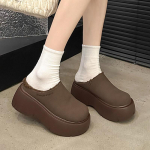 Suede Platform Moteri&scaron;kos Medvilninės &Scaron;lepetės Vidutinio Kulno Dizainerio Mules Batai Naujas Prekės ženklas 2025 Mados Tendencija Žieminės &Scaron;iltos Vaik&scaron;čiojimui Sniego Botas De Mujer 35