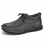 2024 Nauji natūralios odos vyri&scaron;ki batai Auk&scaron;tos kokybės kasdieniai odiniai verslo bateliai Prekės ženklo plok&scaron;čiapadžiai Patogūs su rai&scaron;teliais Lauko batai 44 pilka