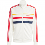 Adidas Originals The First Track Top Retro Spalvų Bloko Stovintis Apykaklės Sportinis Striukė Vyri&scaron;ki Vir&scaron;utiniai Drabužiai Baltas IW3233 XL