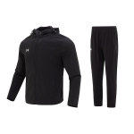Under Armour vienspalvis logotipas su gobtuvu striukė ir ilgos kelnės laisvalaikio sportinis komplektas unisex komplektai Juoda 23600303-001+23600703-001 M