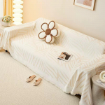 Ins Style kreminės spalvos sofos užvalkalas &scaron;enilinis sofos rank&scaron;luostis &bdquo;Four Seasons&ldquo; universalus, nesibraižantis sofos užvalkalas. 180*130